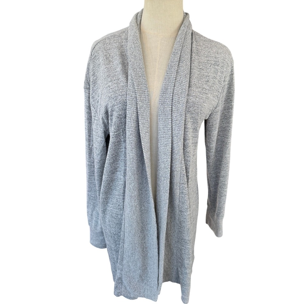 Gap Womens Gray Open Front Shawl Collar Long Sleeve Cardigan Sweater‎ Size L